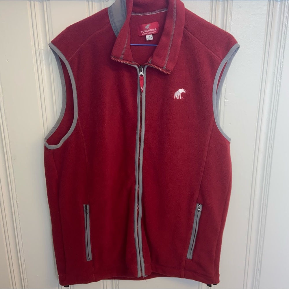 University of Alabama Roll Tide men’s small crimson Fleece Vest game day layer
